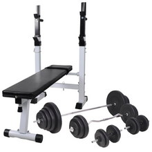 Load image into Gallery viewer, vidaXL Workout Bench with Weight Rack, Barbell and Dumbbell Set 264.6 lb
