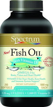 Load image into Gallery viewer, Spectrum Essentials Fish Oil With Vitamin D (1x250 Sgel)-0
