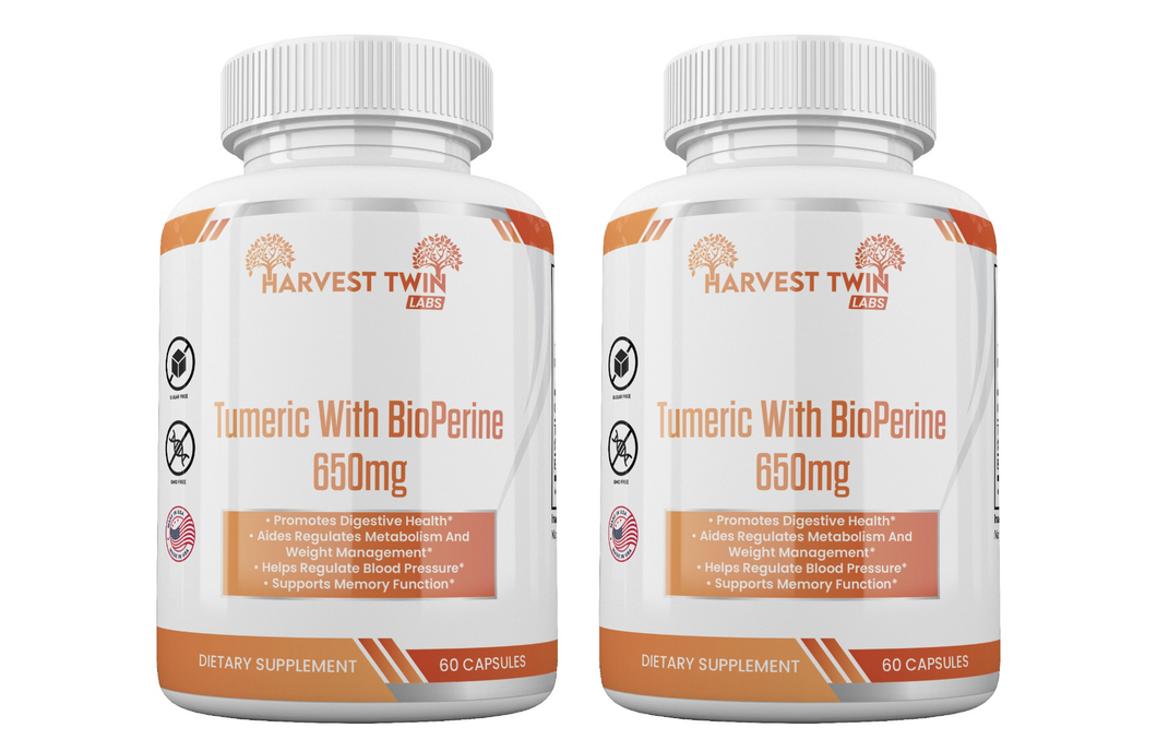 2 PackTurmeric w/BioPerine - 650mg