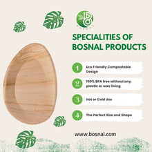 Load image into Gallery viewer, Bosnal - Palm Leaf Biodegradable Plates, 10 inch, Oval, 25 Pcs-2
