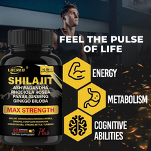 Load image into Gallery viewer, Shilajit Capsules Ashwagandha Extra Strength Dietary Supplement 60 Capsules
