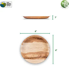 Load image into Gallery viewer, Bosnal - Palm Leaf Biodegradable Plates, 6 inch, Round, 25 Pcs-1
