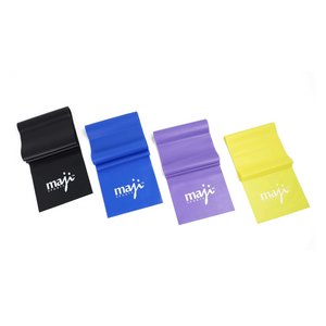 Maji Sports Full Body Exercise & Stretch Bands - Variable Resistance 4 Pack