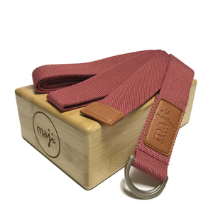 Maji Sports Bamboo Yoga Block & Strap Combo