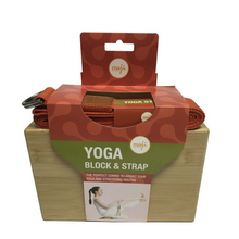 Load image into Gallery viewer, Maji Sports Bamboo Yoga Block &amp; Strap Combo
