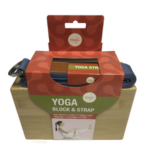 Load image into Gallery viewer, Maji Sports Bamboo Yoga Block &amp; Strap Combo
