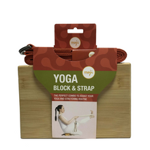 Load image into Gallery viewer, Maji Sports Bamboo Yoga Block &amp; Strap Combo
