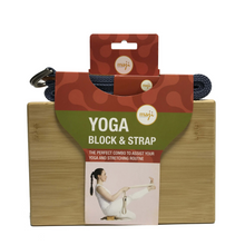 Load image into Gallery viewer, Maji Sports Bamboo Yoga Block &amp; Strap Combo
