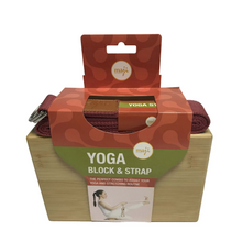 Load image into Gallery viewer, Maji Sports Bamboo Yoga Block &amp; Strap Combo
