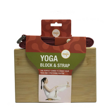 Load image into Gallery viewer, Maji Sports Bamboo Yoga Block &amp; Strap Combo
