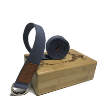 Load image into Gallery viewer, Maji Sports Laser Engraved Bamboo Yoga Block &amp; Strap Combo
