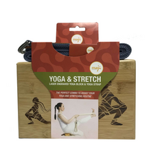 Load image into Gallery viewer, Maji Sports Laser Engraved Bamboo Yoga Block &amp; Strap Combo
