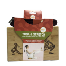 Load image into Gallery viewer, Maji Sports Laser Engraved Bamboo Yoga Block &amp; Strap Combo
