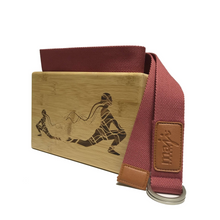 Load image into Gallery viewer, Maji Sports Laser Engraved Bamboo Yoga Block &amp; Strap Combo
