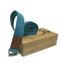 Load image into Gallery viewer, Maji Sports Laser Engraved Bamboo Yoga Block &amp; Strap Combo
