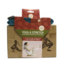 Load image into Gallery viewer, Maji Sports Laser Engraved Bamboo Yoga Block &amp; Strap Combo
