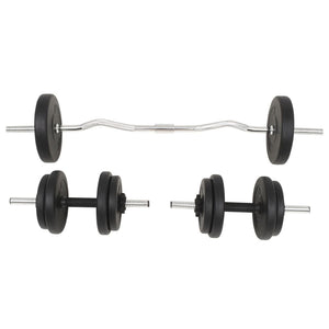 vidaXL Barbell and Dumbbell Set 66.1 lb-0