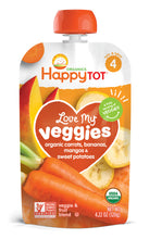 Load image into Gallery viewer, Happy Tot Love My Veggies Organic Carrot Banana Mango And Sweet Potato Blend (16x4.22 OZ)-0
