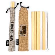 Load image into Gallery viewer, Reusable Bamboo Drinking Straws w/ Natural Jute Bag (Pack of 6)-1
