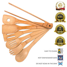 Load image into Gallery viewer, Wooden Spoons for Cooking 7-Pack - Bamboo Kitchen Utensils Set for Nonstick Cookware-1
