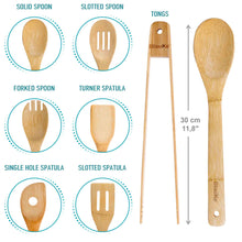 Load image into Gallery viewer, Wooden Spoons for Cooking 7-Pack - Bamboo Kitchen Utensils Set for Nonstick Cookware-2
