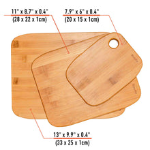 Load image into Gallery viewer, Wooden Cutting Boards for Kitchen - Bamboo Chopping Board Set of 3-2
