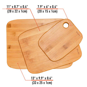 Wooden Cutting Boards for Kitchen - Bamboo Chopping Board Set of 3-2