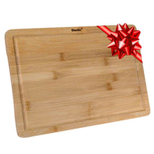 Load image into Gallery viewer, Wood Cutting Board for Kitchen 15x10 inch - Wooden Serving Tray - Large Bamboo Chopping Board with Juice Groove and Handles-0
