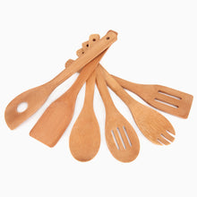 Load image into Gallery viewer, Wooden Kitchen Utensil Set of 6 | Bamboo Cooking Tools-0
