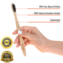 Load image into Gallery viewer, Bamboo Toothbrush Set 5-Pack - Bamboo Toothbrushes with Medium Bristles for Adults - Eco-Friendly, Biodegradable, Natural Wooden Toothbrushes with Black Charcoal Bristles-1
