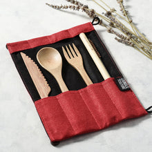 Load image into Gallery viewer, Bamboo Cutlery Set (Red Bag)-0
