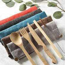 Load image into Gallery viewer, Bamboo Cutlery Set (Dark grey bag)-4
