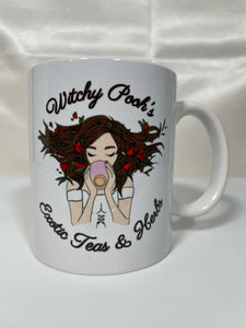 Witchy Pooh's Mugs, White Coffee Cup with The Witchy Pooh Logo-3