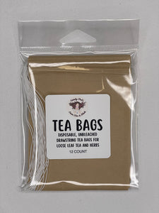 Witchy Pooh's Tea Bags for Loose Leaf Tea, 12 pack, Filtered, Disposable, Drawstring, Unbleached-0