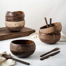 Load image into Gallery viewer, Eco-friendly Coconut Bowls &amp; Spoons Set of 4-4
