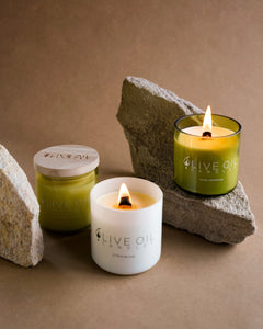 OOSC Gift Series, Candles Olive Oil, Individual Trio Set: Rose Geranium, Citrus Bloom and Lemongrass and Ginger-1