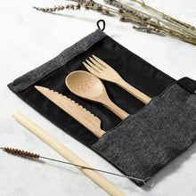 Load image into Gallery viewer, Bamboo Cutlery Set (Light grey bag)-6
