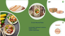 Load image into Gallery viewer, Bosnal - Palm Leaf Biodegradable Plates, 9 inch, Round, 25 Pcs-3
