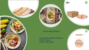 Bosnal - Palm Leaf Biodegradable Plates, 9 inch, Round, 25 Pcs-3