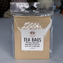 Load image into Gallery viewer, Witchy Pooh&#39;s Tea Bags for Loose Leaf Tea, 12 pack, Filtered, Disposable, Drawstring, Unbleached-3
