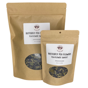 Witchy Pooh's Butterfly Pea Flower Loose Leaf Herbal Blue Colored Tea, Add Lime to Turn Purple!-3