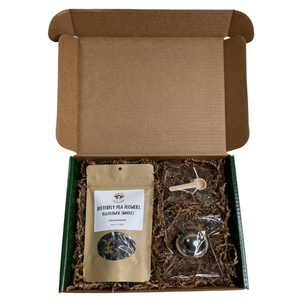 Witchy Pooh's Gift Box Set Green with a 1oz Pouch of Loose Leaf Tea, Stainless Steel Tea Ball and Wooden Spoon-3