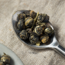 Load image into Gallery viewer, Witchy Pooh&#39;s Jasmine Pearls, Dragon Pearls, Loose Leaf Jasmine scented Pan Fried Sencha Green Tea-2
