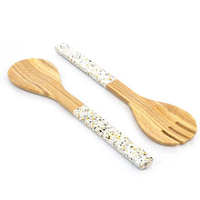 Load image into Gallery viewer, Bamboo Salad Server Set | Salad Tongs (Spoon &amp; Fork)-0
