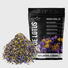 Load image into Gallery viewer, Blue Lotus | Calming and Relaxing Herbal Tea with Blue Lotus Flowers(Nymphaea caerulea) | Ceylon Organic-12
