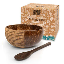 Load image into Gallery viewer, Patterned Coconut Bowl &amp; Spoon Single Set-1
