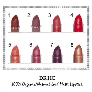 DR.HC 100% Natural/Organic & Vegan Matte Lipstick (8 Shades) (4.25g, 0.15oz.)-1