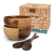 Load image into Gallery viewer, Eco-friendly Coconut Bowls &amp; Spoons Set of 2-3
