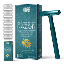 Load image into Gallery viewer, Teal Safety Razor | Reusable, Eco-friendly Razor (Includes 10x blades)-0
