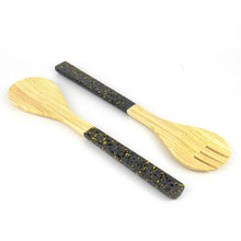 Load image into Gallery viewer, Bamboo Salad Server Set | Salad Tongs (Spoon &amp; Fork)-5
